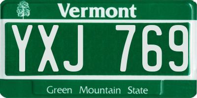 VT license plate YXJ769