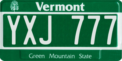 VT license plate YXJ777