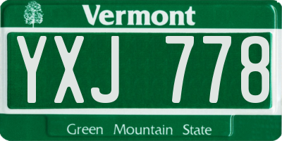 VT license plate YXJ778