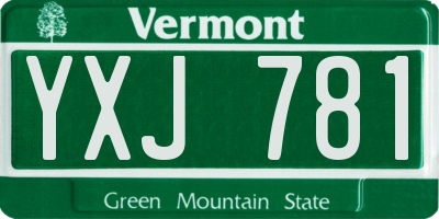 VT license plate YXJ781