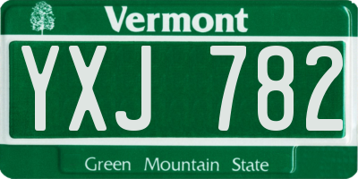 VT license plate YXJ782