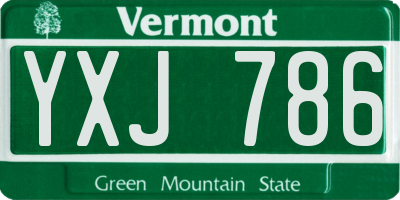 VT license plate YXJ786