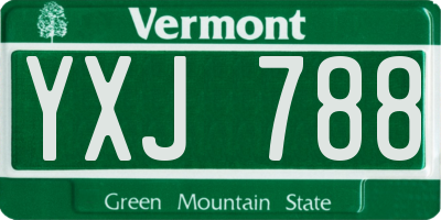 VT license plate YXJ788