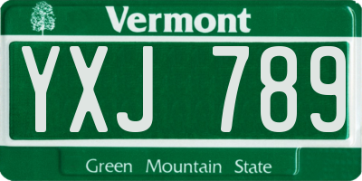 VT license plate YXJ789