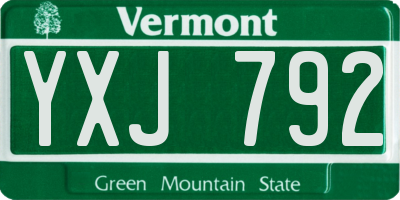 VT license plate YXJ792