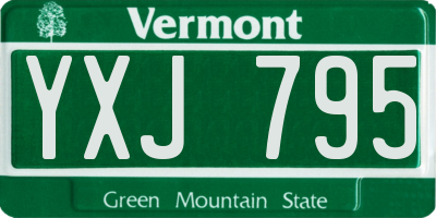 VT license plate YXJ795