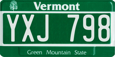 VT license plate YXJ798