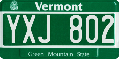VT license plate YXJ802
