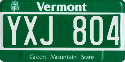 VT license plate YXJ804