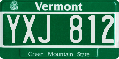VT license plate YXJ812