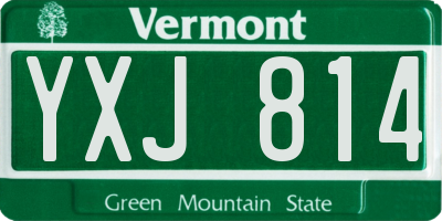 VT license plate YXJ814
