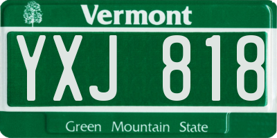 VT license plate YXJ818