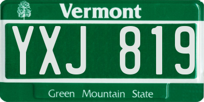 VT license plate YXJ819