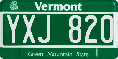 VT license plate YXJ820