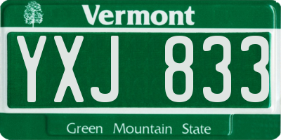 VT license plate YXJ833