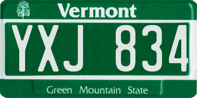 VT license plate YXJ834