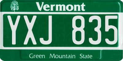 VT license plate YXJ835
