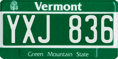 VT license plate YXJ836