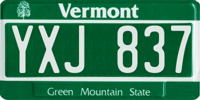 VT license plate YXJ837