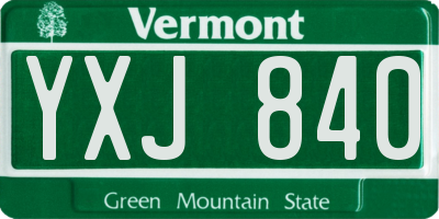VT license plate YXJ840