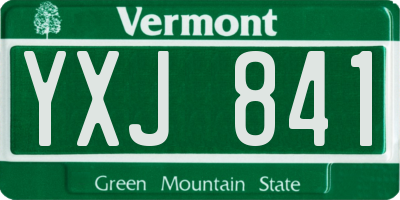 VT license plate YXJ841