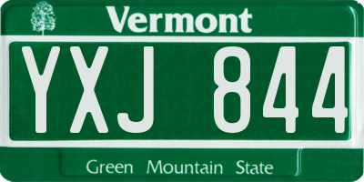VT license plate YXJ844
