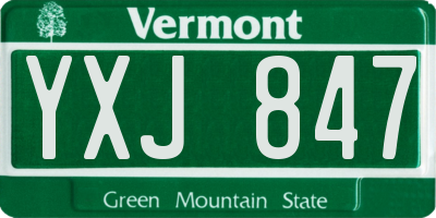 VT license plate YXJ847