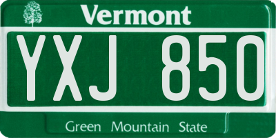 VT license plate YXJ850