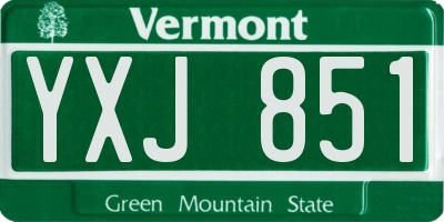 VT license plate YXJ851