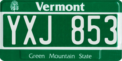 VT license plate YXJ853