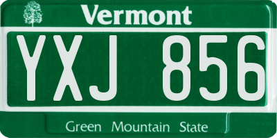 VT license plate YXJ856