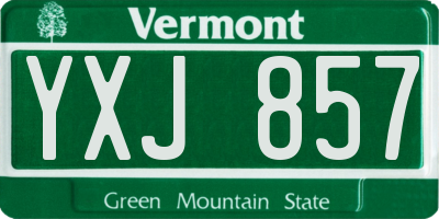 VT license plate YXJ857