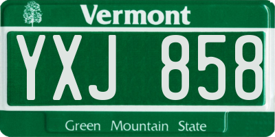 VT license plate YXJ858