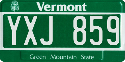 VT license plate YXJ859