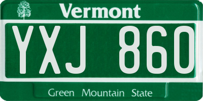 VT license plate YXJ860