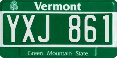 VT license plate YXJ861