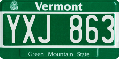 VT license plate YXJ863