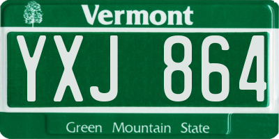 VT license plate YXJ864