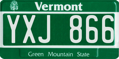 VT license plate YXJ866