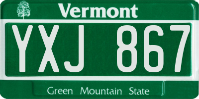 VT license plate YXJ867