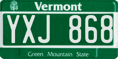 VT license plate YXJ868