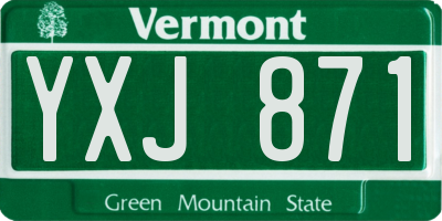 VT license plate YXJ871