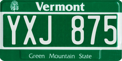 VT license plate YXJ875