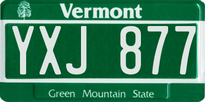 VT license plate YXJ877