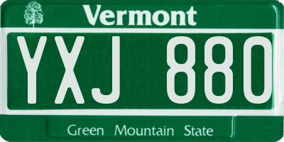 VT license plate YXJ880