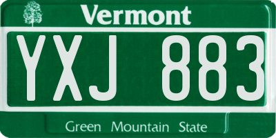 VT license plate YXJ883