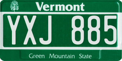 VT license plate YXJ885