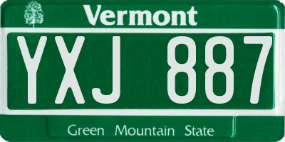 VT license plate YXJ887