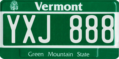 VT license plate YXJ888