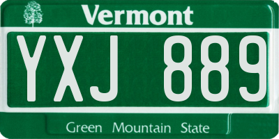 VT license plate YXJ889